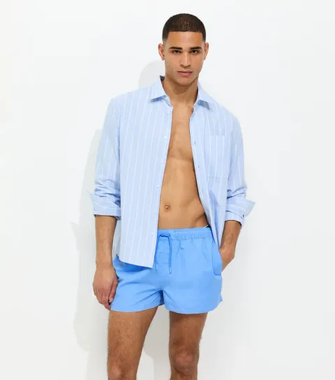 Light Blue Regular Short Length Swim Shorts