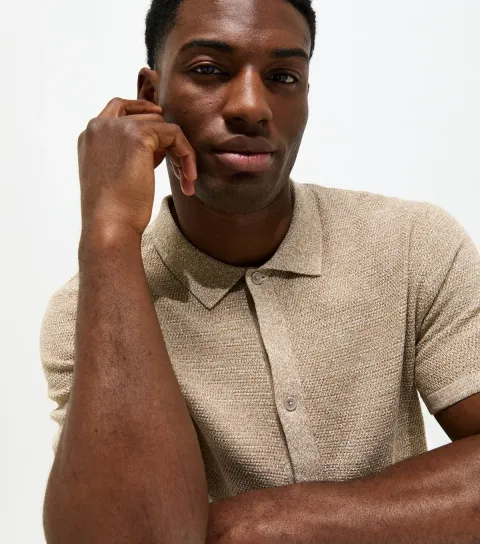 Stone Regular Knit Short Sleeve Shirt