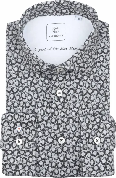 Blue Industry Shirt Print Grey size 38