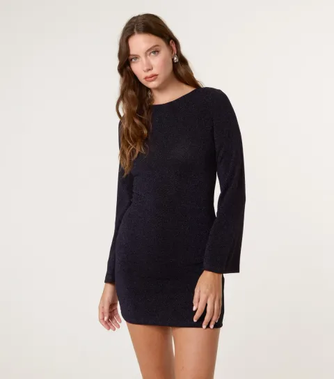 Navy Glitter Mini Dress
