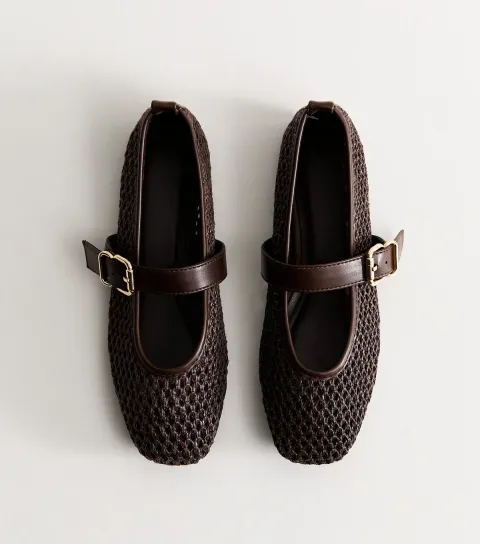 Truffle Brown Faux Leather Woven Mary Jane Pumps Vegan