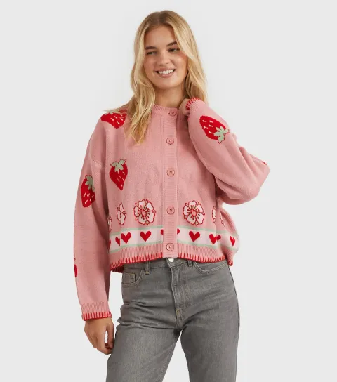 Pink Strawberry Shortcake 3D Cardigan