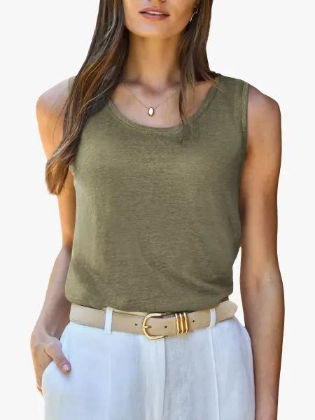Pure Collection Pure Linen Vest Top