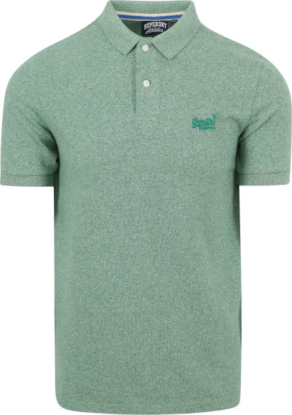 Superdry Piqué Polo Shirt Melange Green maat L