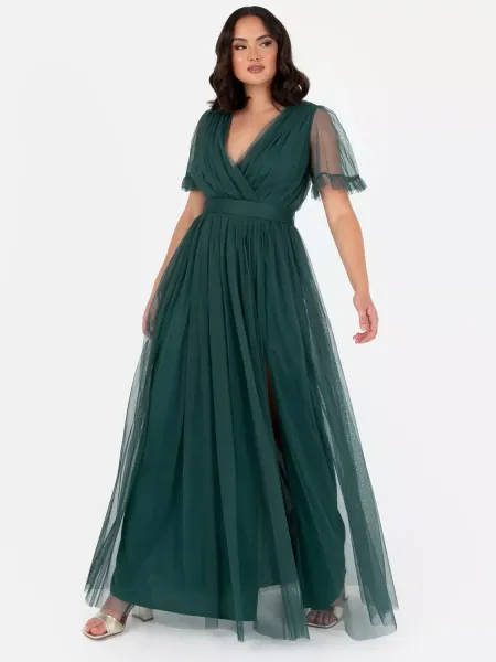 Anaya With Love Faux Wrap Sash Belt Maxi Dress