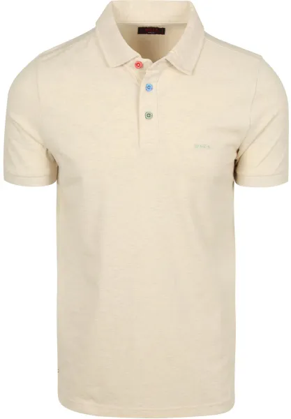 NZA Polo Shirt Hawera Melange Ecru Beige maat 3XL