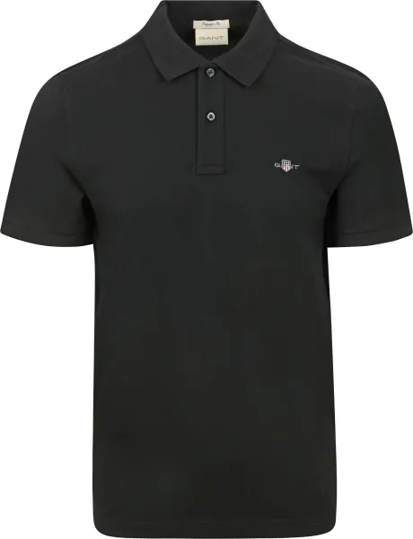 Gant Shield Piqué Polo Shirt Black maat 3XL
