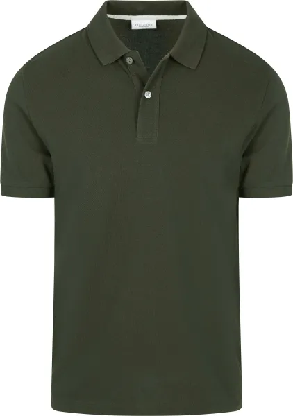Profuomo Piqué Polo Shirt Army Green Dark Green maat L