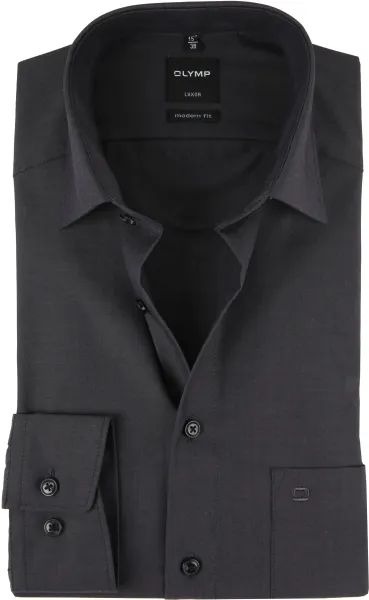 OLYMP Shirt Luxor Modern-Fit Dark Dark Grey Grey size 37