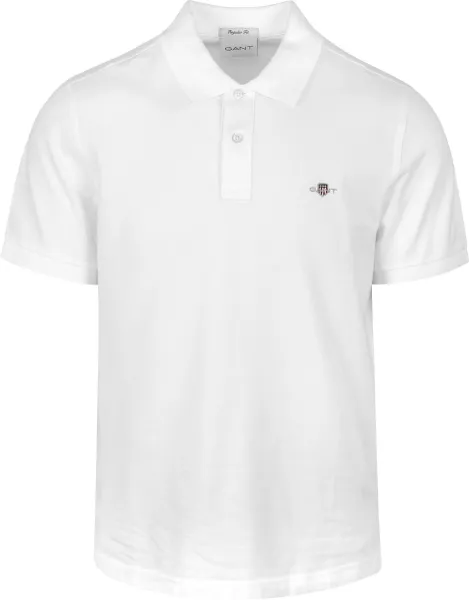 Gant Shield Piqué Polo Shirt White maat 3XL