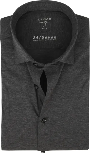 OLYMP Shirt Level 5 Body Fit 24/Seven Dark Dark Grey Grey size 37